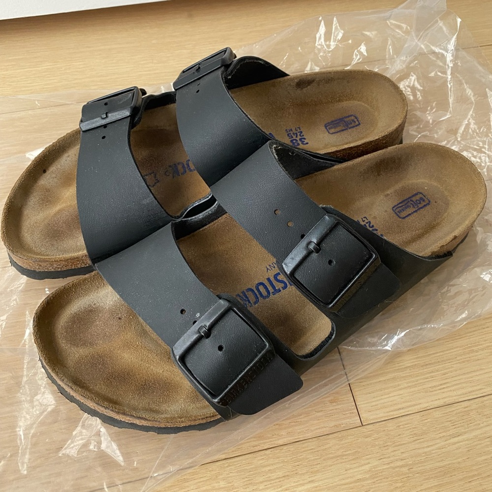 Birkenstock Sandal Black Size US women 7~7.5 Arizona Birko-Flor Flip Flop Slides